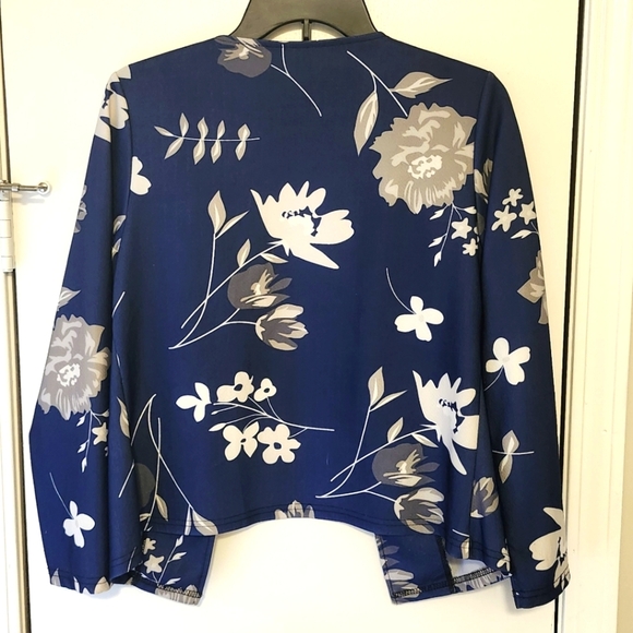 Lily Women's Blue Floral Print Dress Jacket - Picture 3 of 4